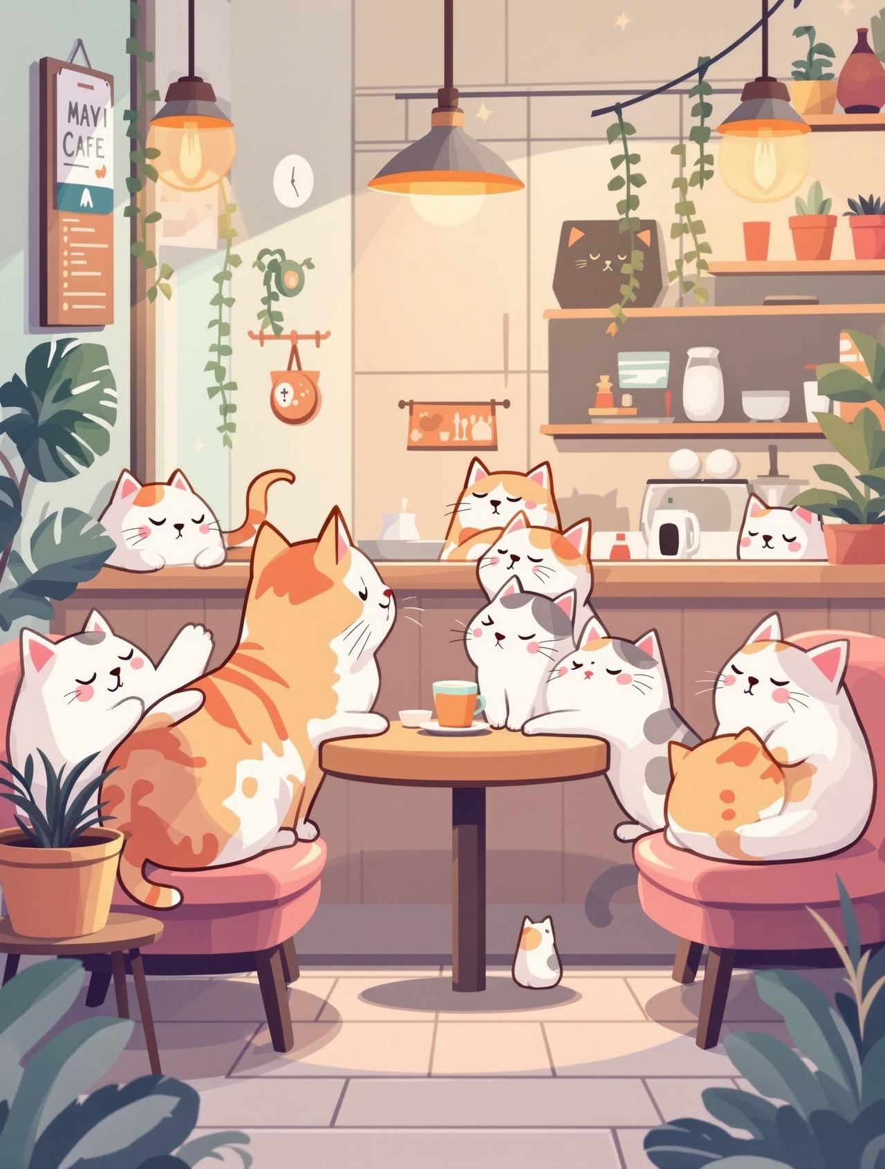 AI魔改 - 猫咪咖啡馆